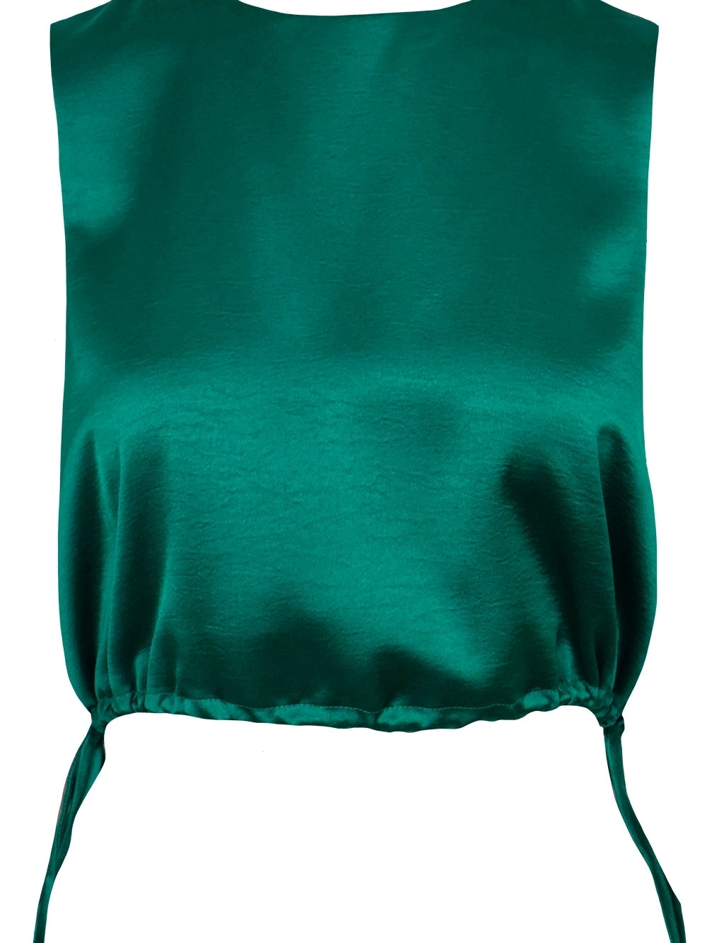 Lucy Paris Emerald Teal Tie-Hem Crop Tank